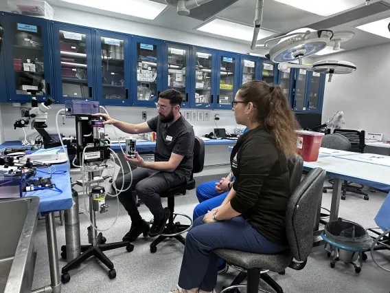 Veterinarian Conducting Anesthesia Training