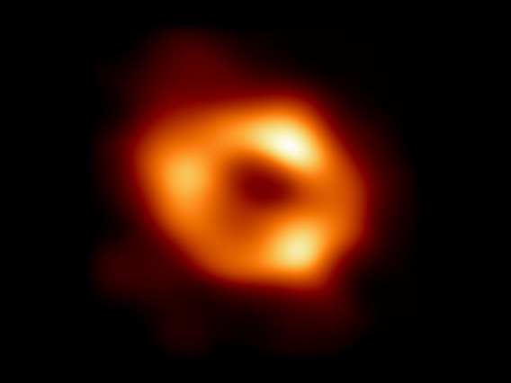 Image of Sagittarius A* (or Sgr A* for short), the first direct visual evidence of the supermassive black hole at the center of our galaxy.